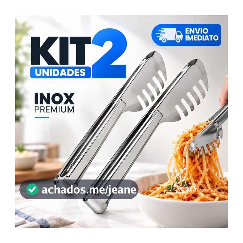 Pegador de Massa Inox para Cozinha Salada Macarrão Multiuso Resistente