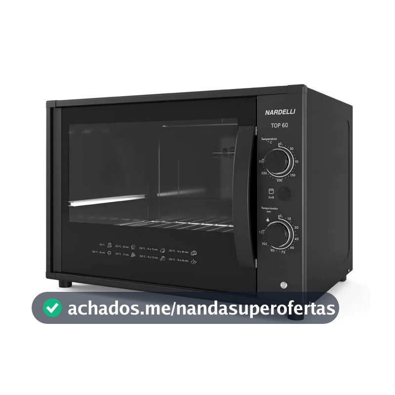 Forno Elétrico De Bancada Nardelli Top 60 Preto 1750W 60 Litros 127V