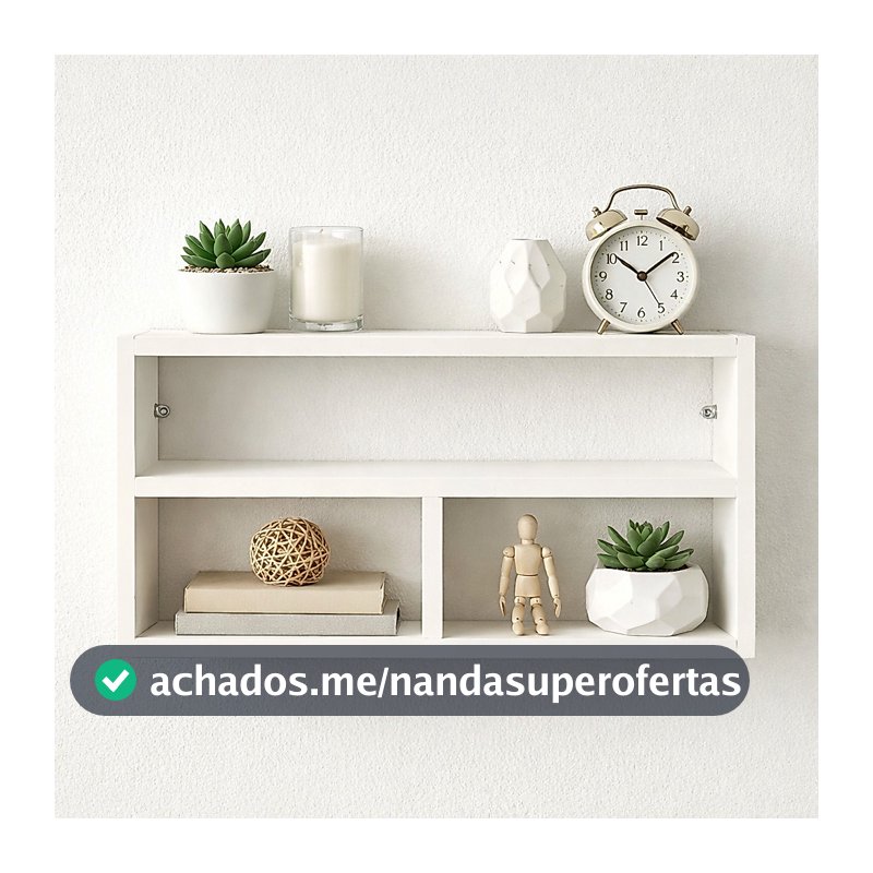 Nicho Decorativo de Parede Preto 50x25x10 cm – Prateleira Moderna para Sala, Quarto, Cozinha e Banheiro