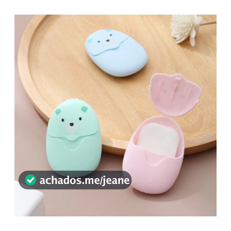 Case 50 Folhas Mini Sabonete Perfumado Papel Lava Mãos Portátil Descartável Viagem Sabão
