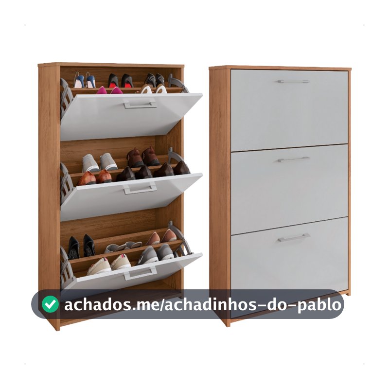 Sapateira com Portas Basculantes Vertical Armário para Quarto Sapato Sala Tênis Hall Entrada