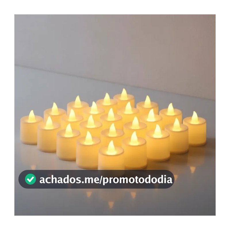 20 Unidades Vela Led Eletrônica Amarela Linda Decorativa /Festa/Casamento/Decoração