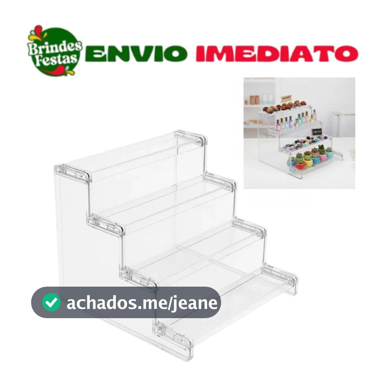 Kit Prateleira Expositora Acrílica Transparente para Doces e perfumes | Base Decorativa para Festa e Mesa de Doces
