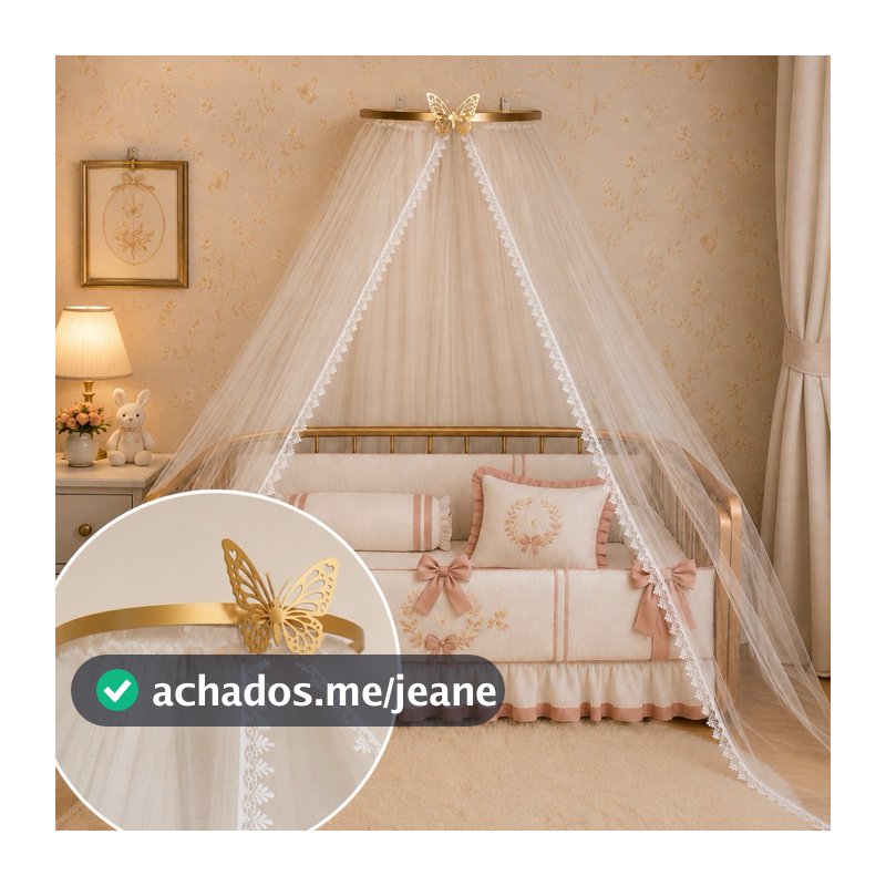 Dossel com mosquiteiro para berço