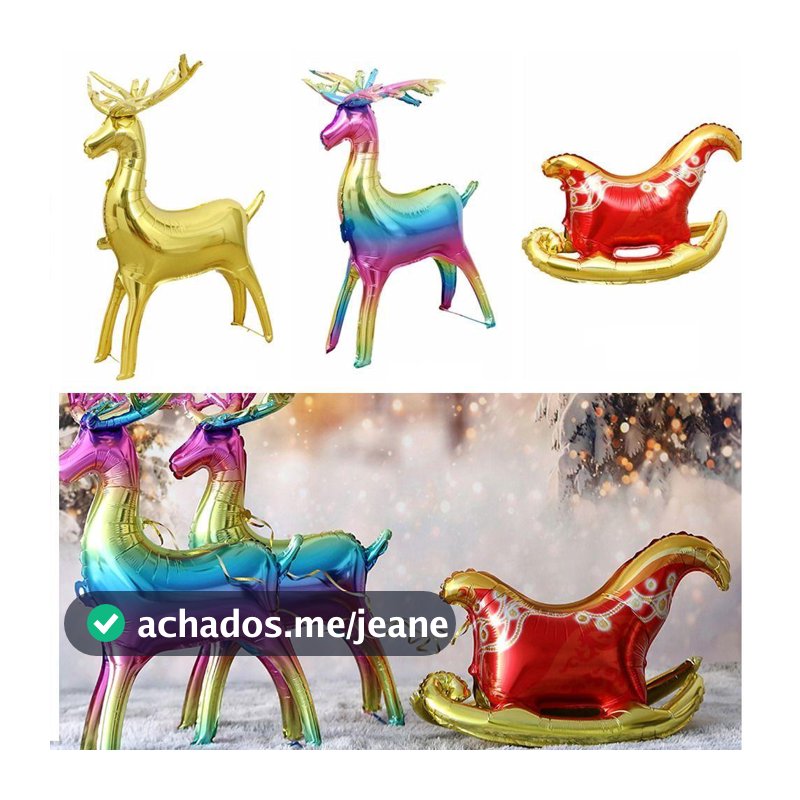 Balão De Alce De Natal , Trenó De Cervo De Filme De Alumínio Inflável 3D
