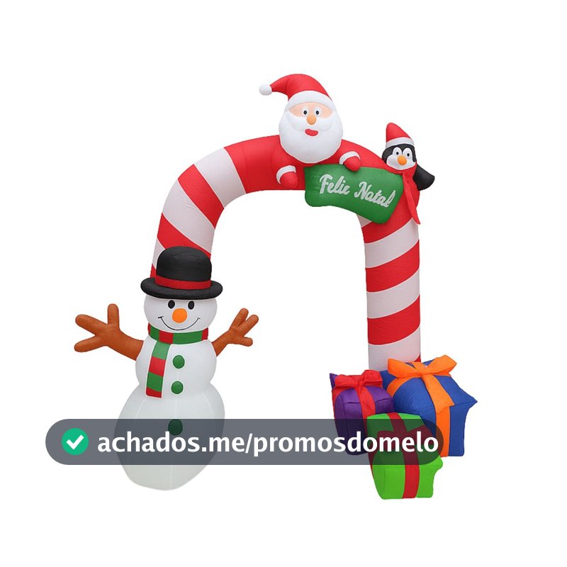 Decoracao De Natal Arco Feliz Natal Inflável Com Papai Noel