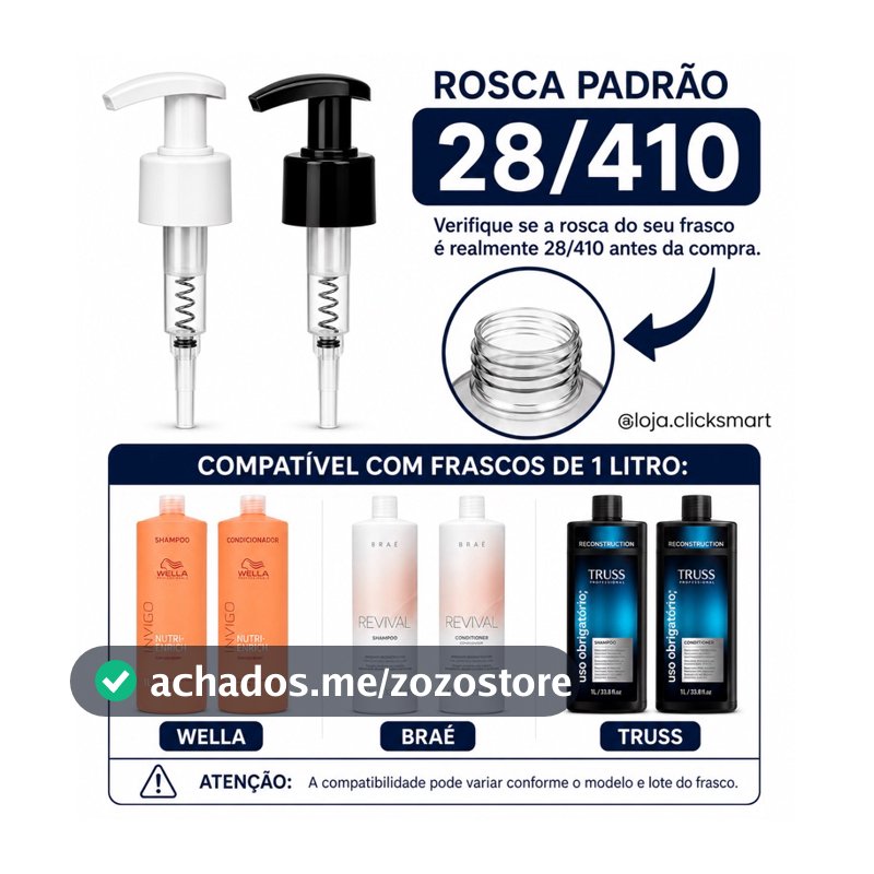 VÁLVULA PUMP ALMOND 28/410 COM PESCANTE ( ALTURA TOTAL 25CM) PARA SHAMPOO CONDICIONADOR CREME FRASCO 1 LITRO