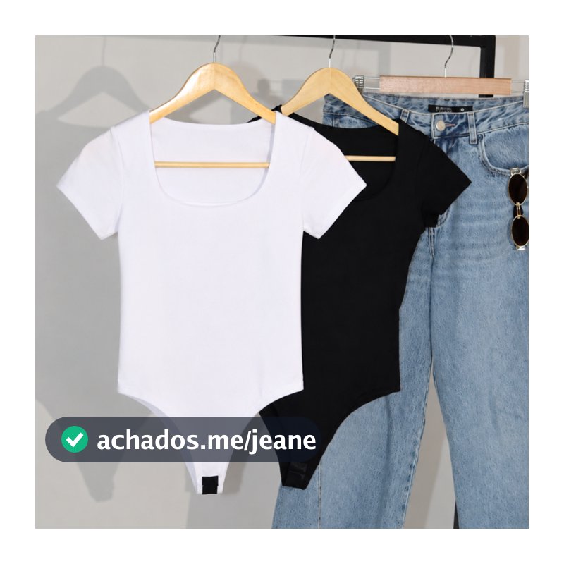 Kit 2 Body Feminino Decote Quadrado Manguinha Curta Suplex Verão