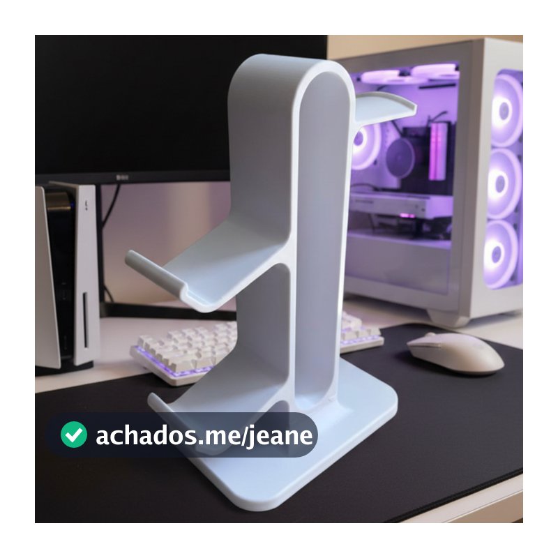 Suporte para 2 Controles + Headset Gamer | Organizador de Mesa Universal Xbox, PS5, PS4, Switch e PC