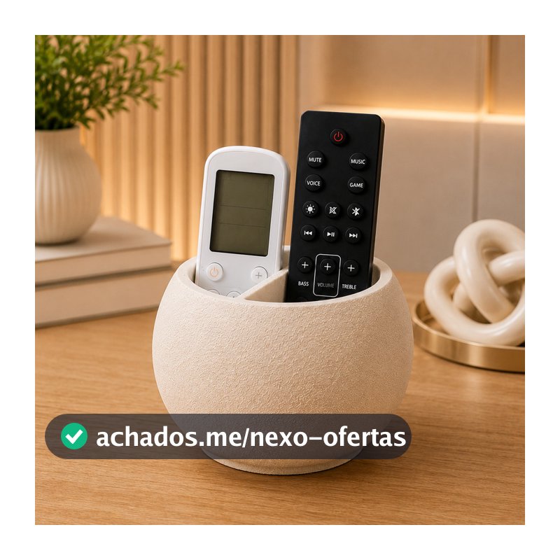 Organizador Porta Controle 2 Divisórias Sala Quarto Decorativo