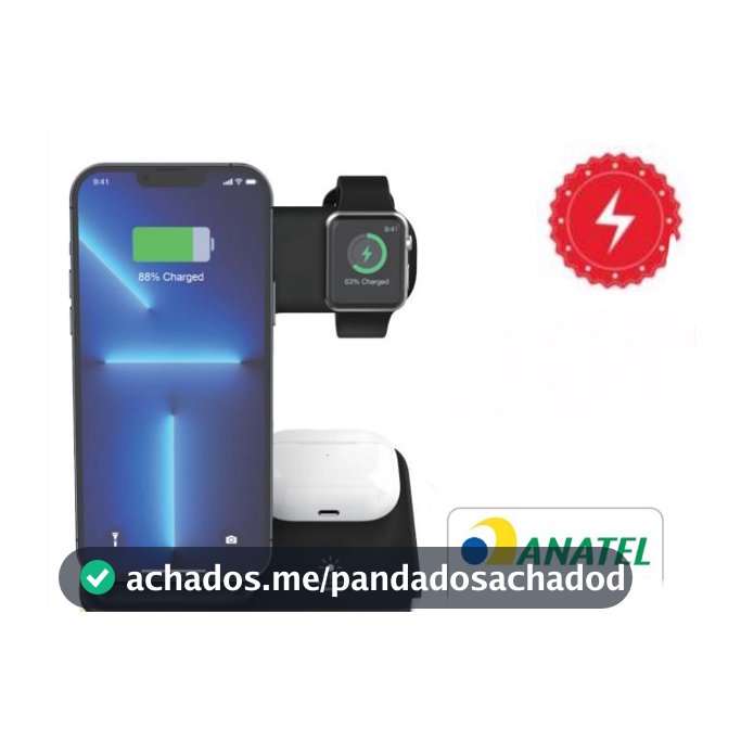 Carregador Indução Dock 20W 4 Em1 Compatível iPhone AirPods e Appel Watch seire 1 Ate seire 7