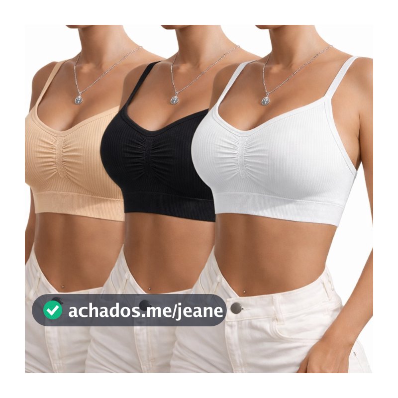 Kit 3 Top Sutiã Feminino Sensual Com Alça Ajustável Premium