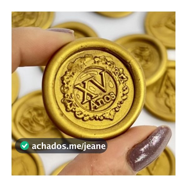 Lacre de Cera 15 anos Dourado para Convite  - XV com e sem Brasão