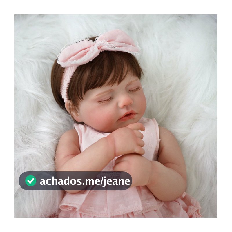 Bebê Reborn 48cm Boneca Silicone Menina Realista Olho Fechado