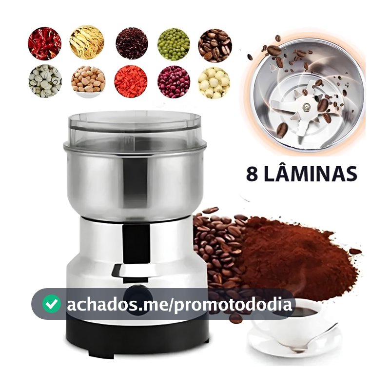 Moedor Elétrico 41000 RPM Tomate MAZ-128 8 Lâminas Em Aço Inox 80g