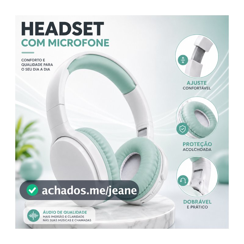 Fone Bluetooth Headphone Sem Fio Bluetooth 5.3 Over Ear Confortável