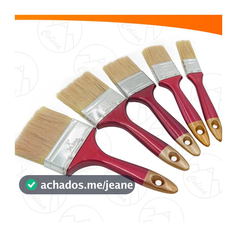 Kit 5 Pincéis Trincha Para Construção Pintura Multiuso Tamanhos Variados