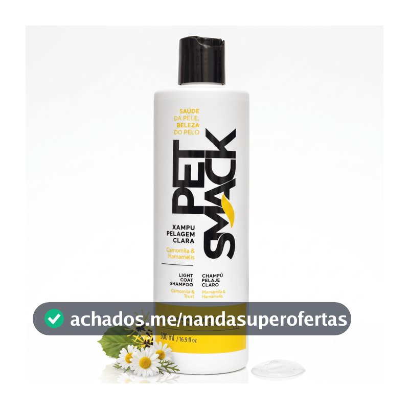 Pet Smack Shampoo Pelagem Clara 500ml para Cães e Gatos Centagro