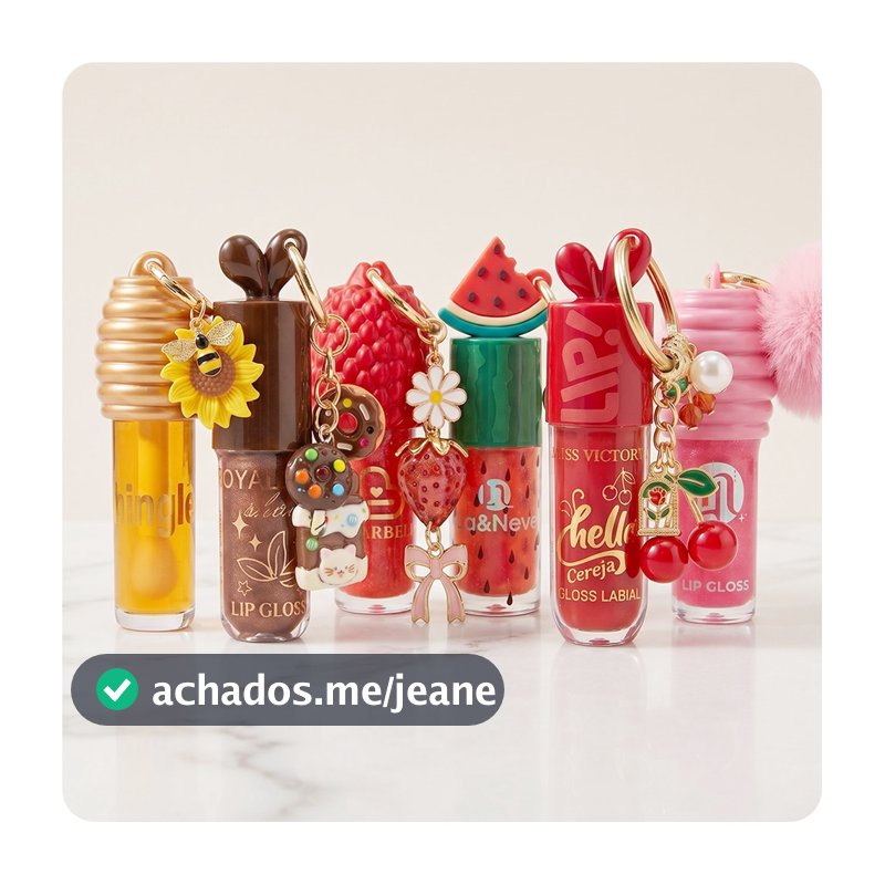 Gloss Labial com Chaveiro Fofo Lip Oil Brilho Hidratante Variados Com Cheiro Adulto Infantil