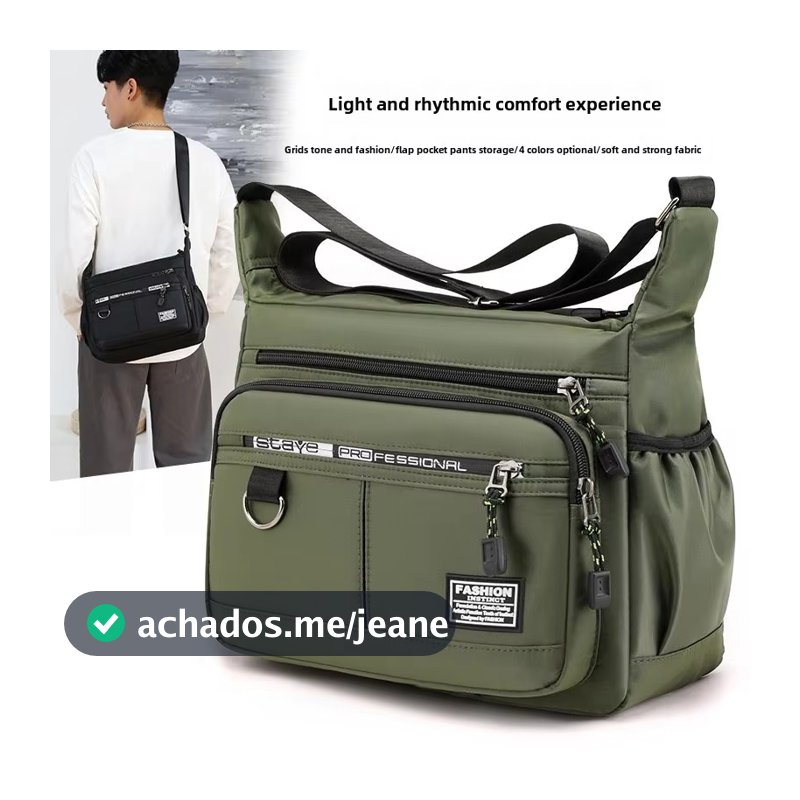 Grande capacidade bolsa de ombro mochila resistente impermeável Nylon saco de masculino crossbody