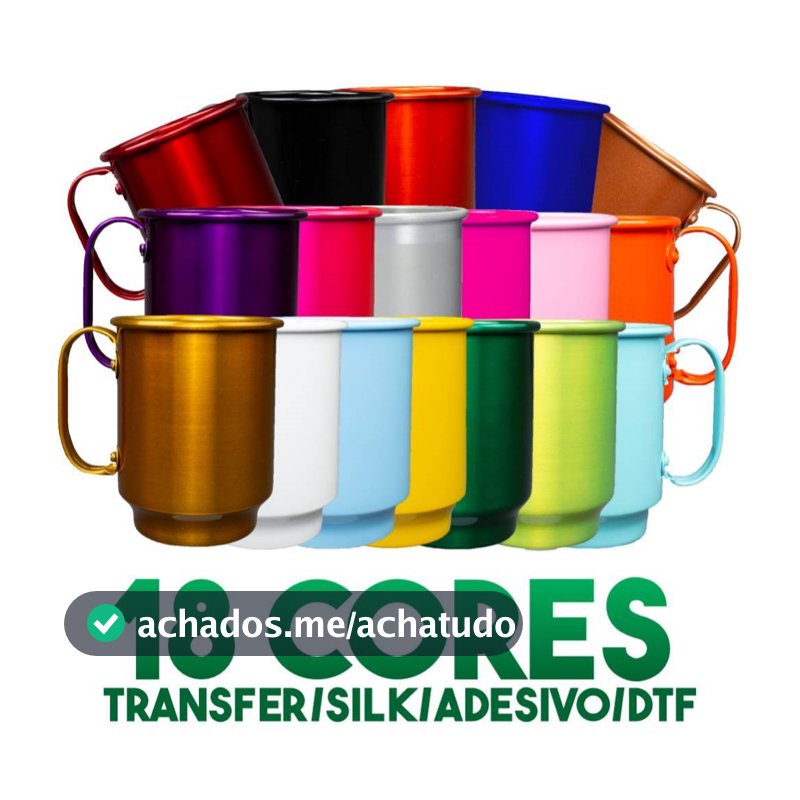 Kit 25  Caneca de alumínio SEM personalização 450ml   - para Transfer/Silk/DTF