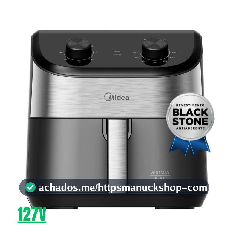 Fritadeira Air Fryer 5,5l Widemax Com Interior De Alumínio 1900w Midea