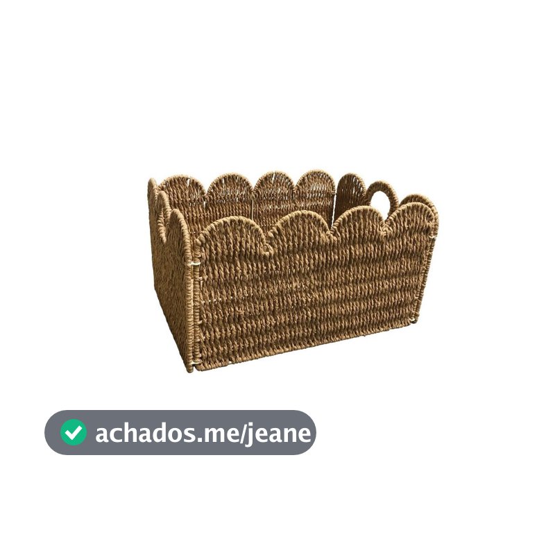 cesto organizador 38cm ondulado com alças de corda - Oikos