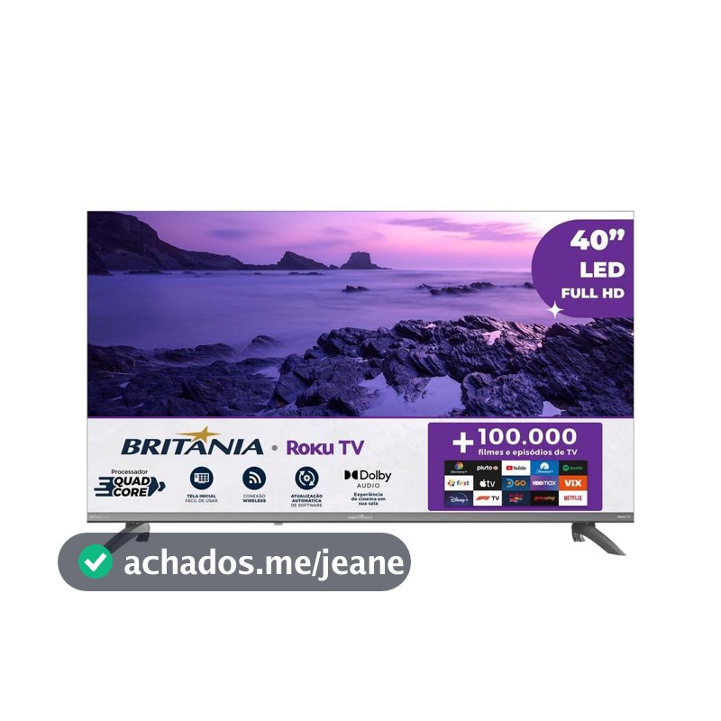 Smart TV 40" Britânia Roku TV HDR10 Dolby Audio B40CRA