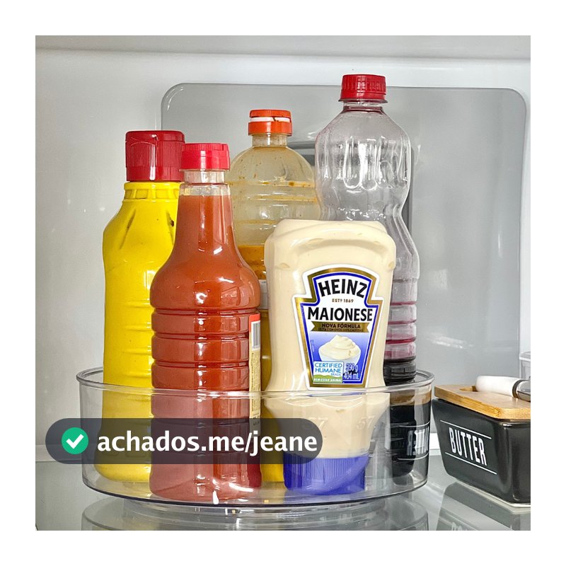 Organizador Giratório 360° 23,5cm Transparente Temperos Cozinha Banheiro