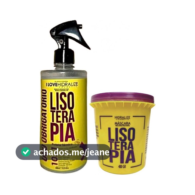 Kit Protetor Térmico Capilar Spray Lisoterapia Uso Obrigatório 500 Ml + Máscara Reconstrutora 400g
