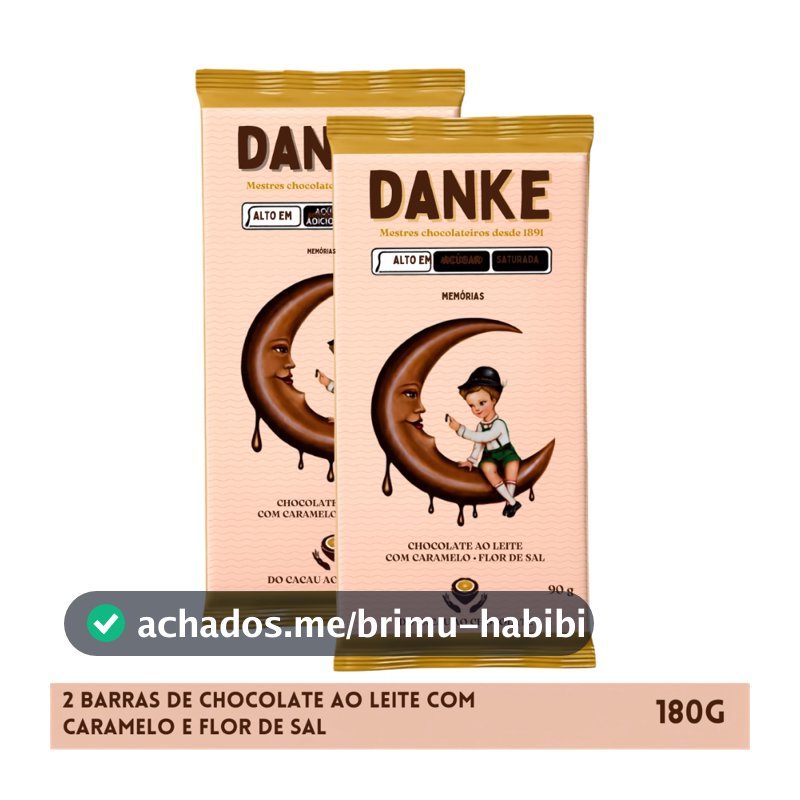 Kit 2un Chocolate Danke ao Leite Caramelo e Flor de Sal 90g