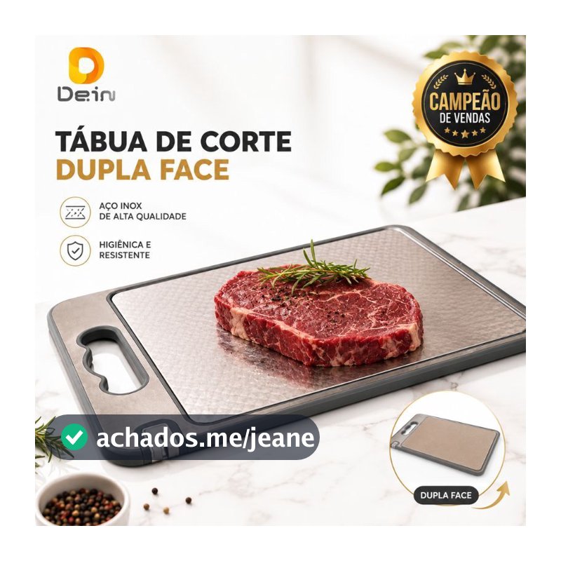 Tábua de Corte Dupla Face Antiderrapante com Textura para Carne Legumes e Descongelar 2 Modelos