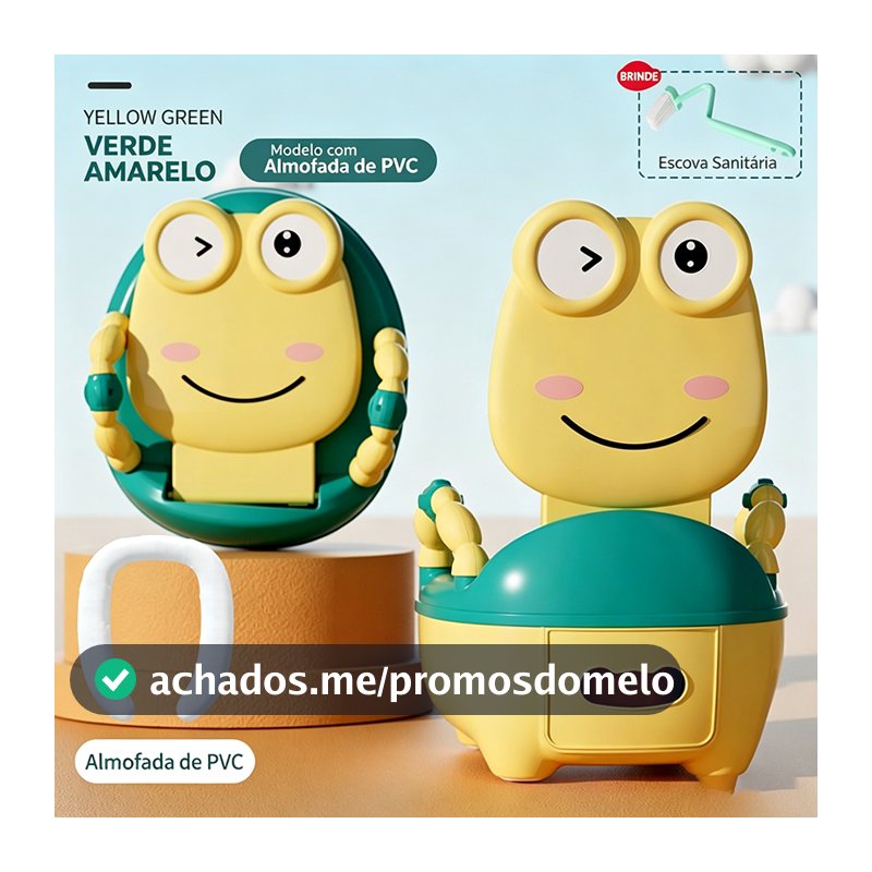 Penico Mictório Troninho Infantil Compacto sapo Desfralde Removível de PVC