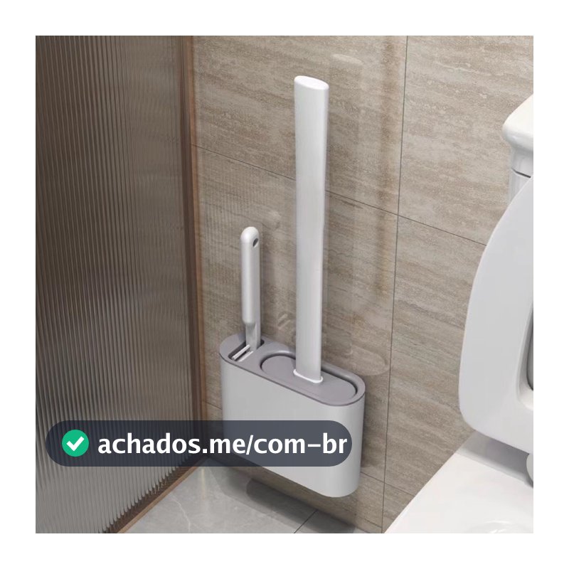 Escova de Silicone 2 em 1 para Vaso Sanitário - Base de Banheiro Privada, Alta Eficiênci
