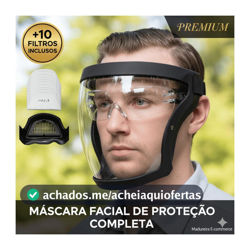 Máscara De Proteção Facial Completa Anti Poeira Transparente Óculos De proteção Airsoft Roçadeira