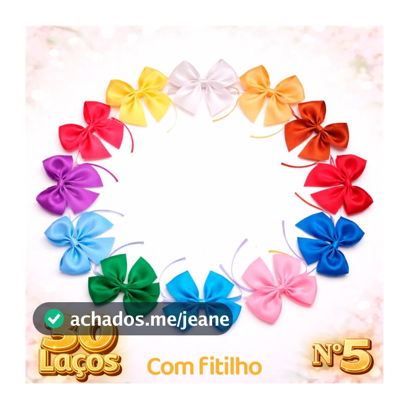 Kit Laços de Cetim com Fitilho Nº5 (5x5cm) – 30 | 60 | 100 Unidades – Pronto para Amarrar