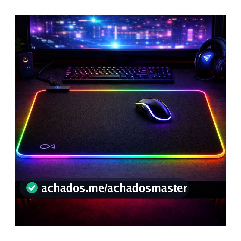 Mouse Pad Gamer RGB P9040 90x40cm LED Iluminado Base Antiderrapante Grande Desk Mat USB