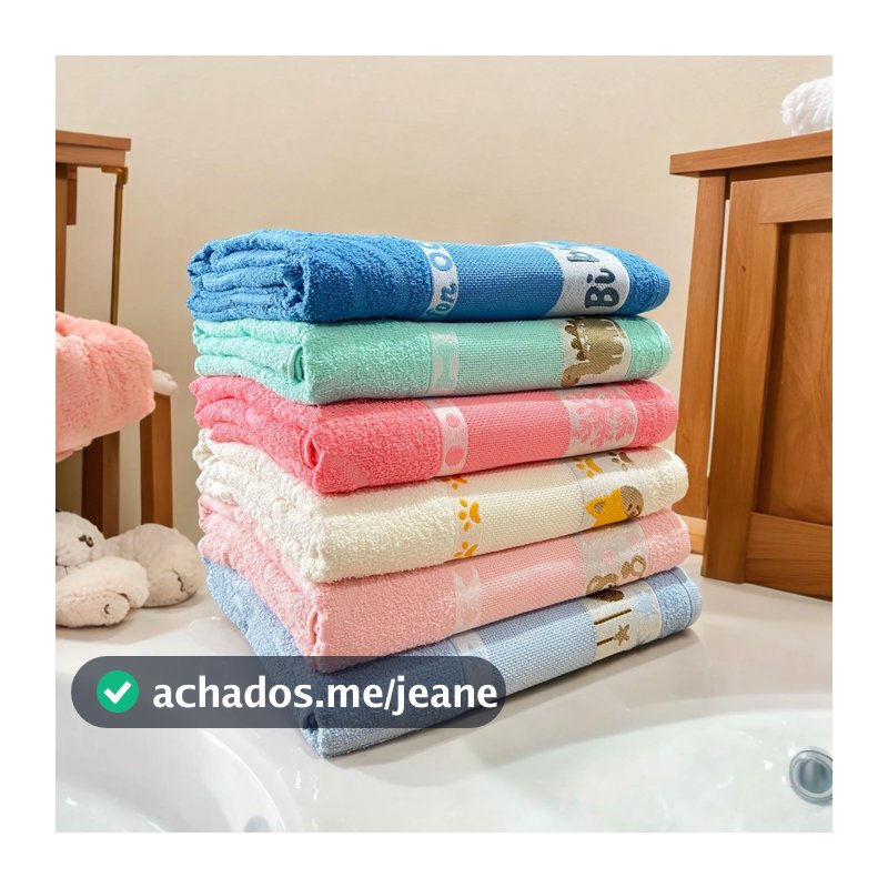 Kit 5 Toalhas de Banho Kids Infantil Para Bordar Ponto Cruz 100% Algodão