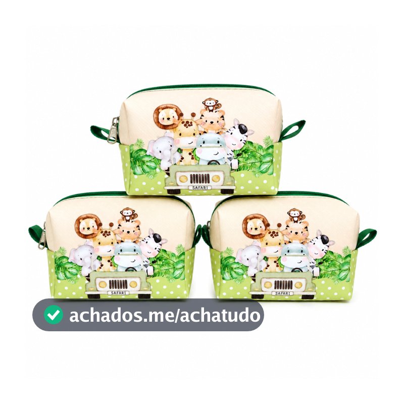 kit c/10 Porta Moeda Personalizado Safari Lembrancinhas de Aniversário batizado Bolsinhas Safari