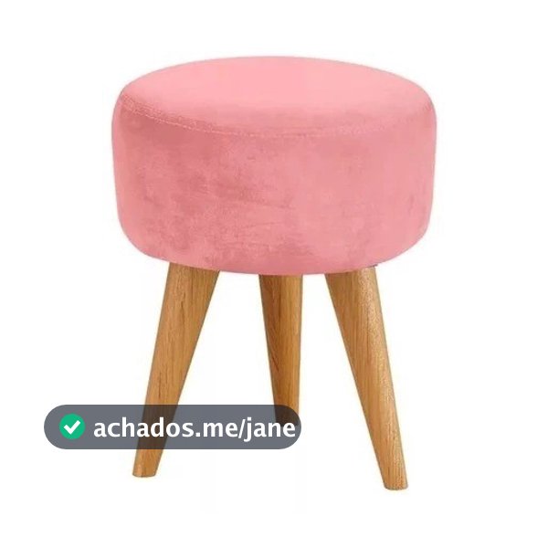 Puff Redondo Pé Palito Banqueta 36x36cm Reforçada