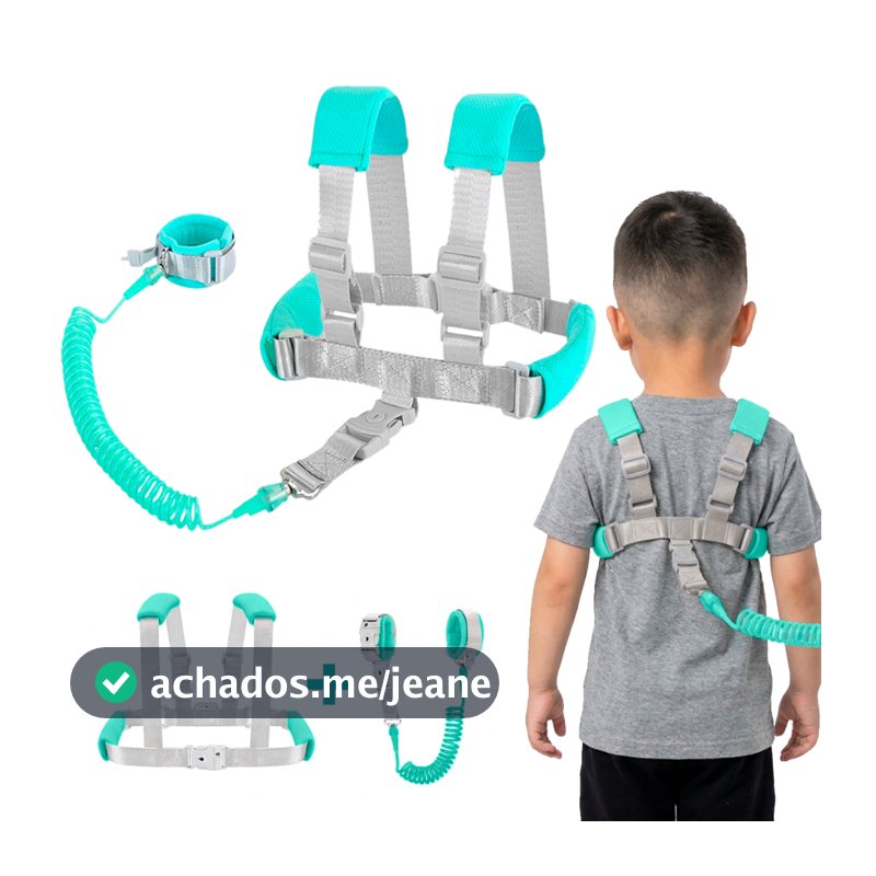 Coleira Infantil Mochila Colete Guia De Segurança Com Trava Criança Autismo Bebê Pulseira Anti Perda