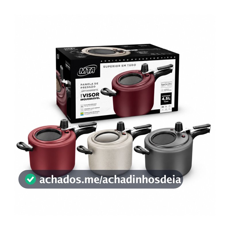 Panela MTA Pressão 4,5L com Visor Superior Vidro