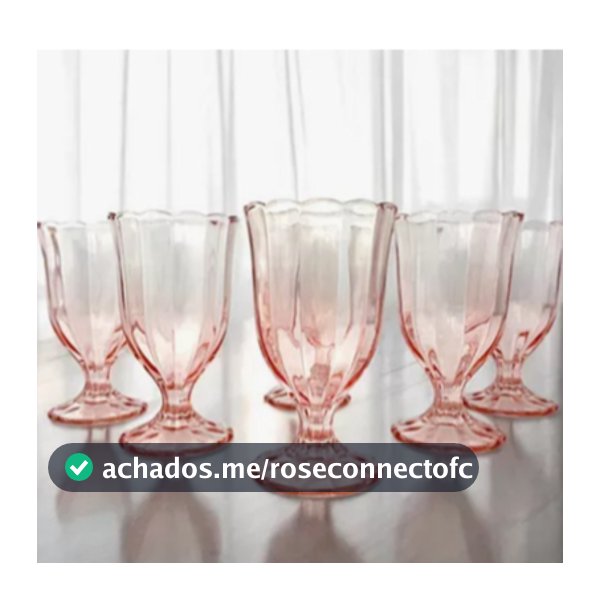 Jogo 6 Taças de Água Vinho Vidro Rosé Peach 340ml Mesa Posta