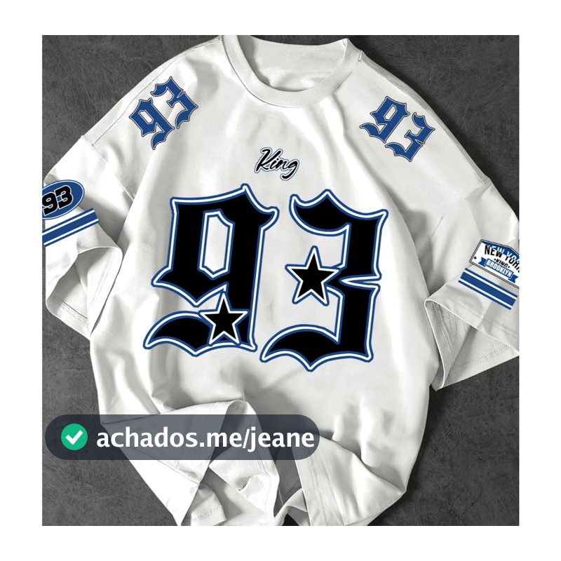 Camiseta Oversized 93 Streetwear Estilosa Confortavel Basquete Casual Moda Gringa