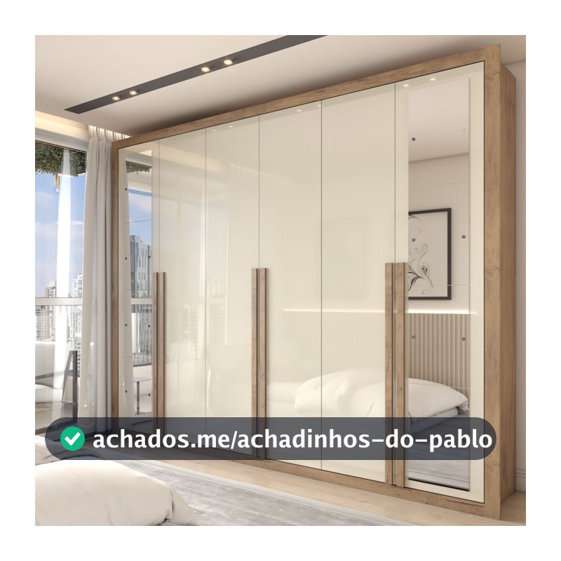 Guarda-Roupa Casal Severo Gold 6 Portas 6 Gavetas com Espelho - Panorama Móveis