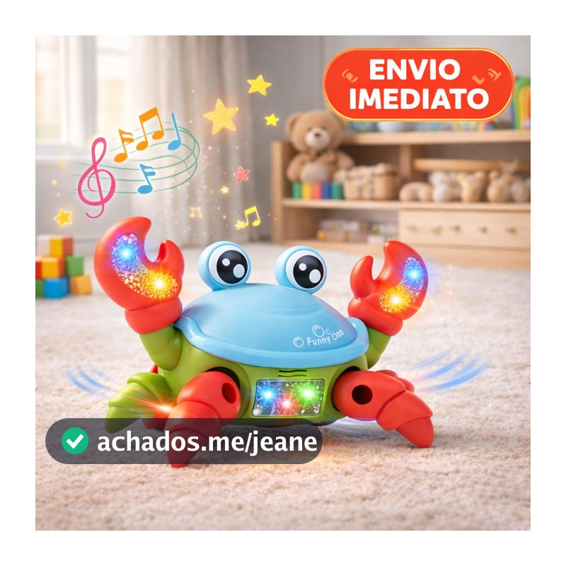 Brinquedo Caranguejo Fujão Musical Som Luz E Movimento Infantil Crianças ENVIO IMEDIATO