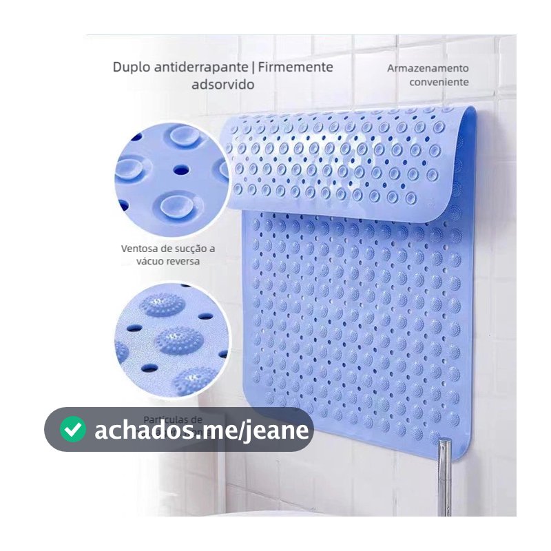 Tapete Quadrado para Chuveiro - Sem Cheiro, Ecológico e Antiderrapante