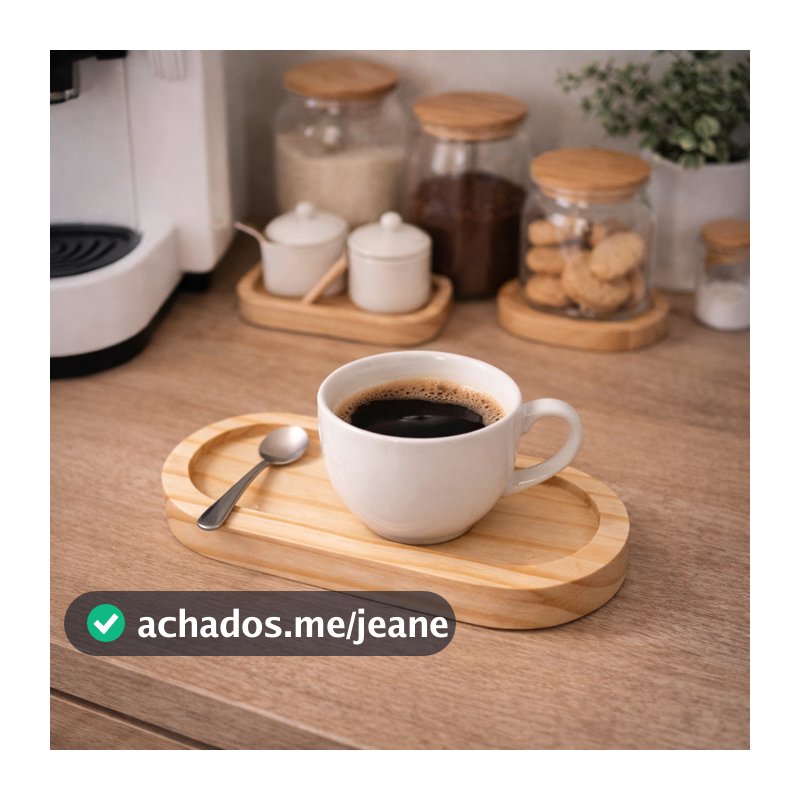 Kit Mini Bandeja De Madeira Pinus 16x8 Multiuso Pires Café Xicaras Petisco Organizar Decoração