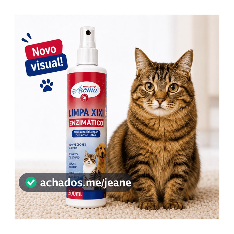 Limpa Xixi Enzimático para Gatos Desmarca Território Remove Odor e Manchas Mania do Aroma