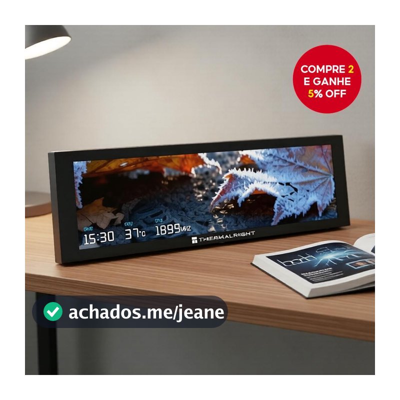 Tela Magnética de Monitoramento TROFEO VISION 9.16 pol. USB-C HD Aux da Thermalright